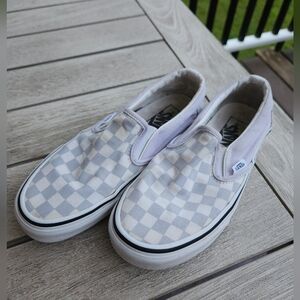 Vans White and Gray checker board vans 5.5 men 7 womens sneakers